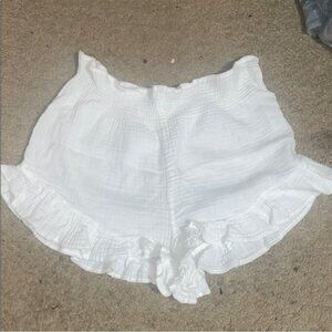 Gianni Bini White High Waist Ruffled Shorts